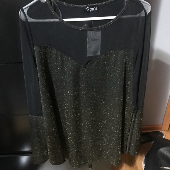 Forever 21 Tops - NWT Black and Gold Forever 21 Sheer Blouse